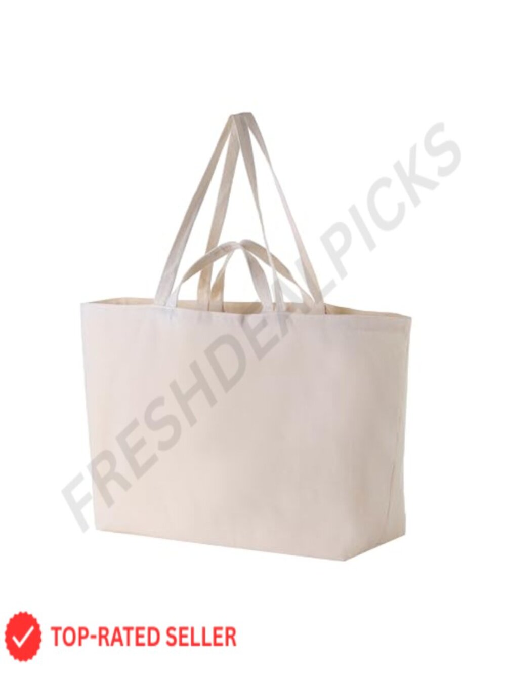 Extra Large Heavy Duty Canvas Tote Bag with Shoulder Straps Reusable Shopping